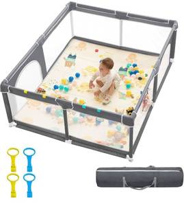 lot 2352 image: dearlomum Baby Playpen 71in x 59in Extra Large Baby Play Yard