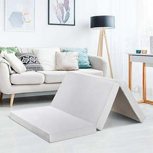 lot 2356 image: Best Price Mattress 4 Inch Trifold Memory Foam Mattress Topper with Cover CertiPUR-US Certified Twin XL