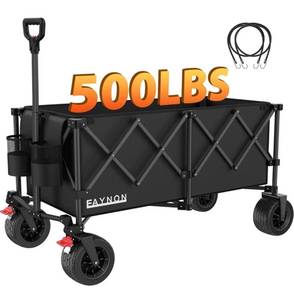 lot 2375 image: 220L Collapsible Foldable Wagon with 500lbs Weight Capacity, Utility Wagon Cart Heavy Duty