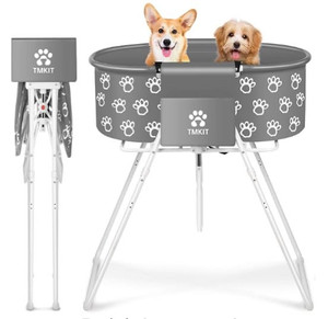 lot 7313 image: Dog Bathtub for Dogs, Elevated Professional Dog Bath Tub for Pet Bathing Shower and Grooming, Portable Foldable with Safety Lock Pets Washing Station for Small, Medium, Large Pet Dog Cats