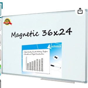 lot 7321 image: Magnetic White Board, 36 x24 Inch Dry Erase Whiteboard for Wall with Aluminum Frame Presentation Board for School, Office and Home