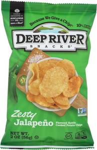 lot 7325 image: DEEP RIVER SNACKS, KETTLE COOKED POTATO CHIPS, ZESTY JALAPENO (24 Count)