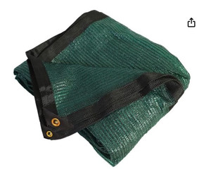 lot 7334 image: 70 Percent- 20 ft X 18 ft Green Shade Cloth Taped Edge with Grommets for Outdoor Plant Cover Patio Tomatoes Barn Kennel Greenhouse