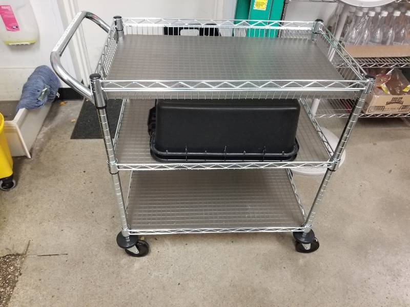 lot 1078 image: 3 shelf utility cart on wheels