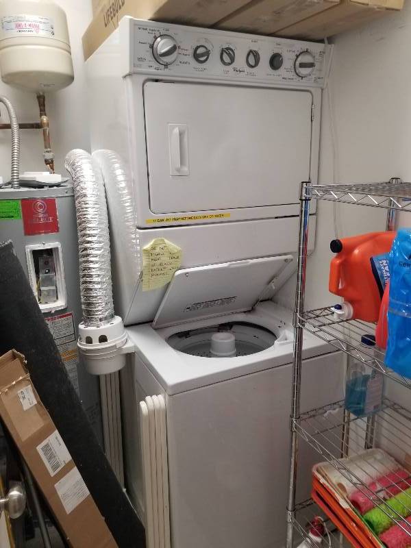 lot 1103 image: Whirlpool Stackable washer and dryer