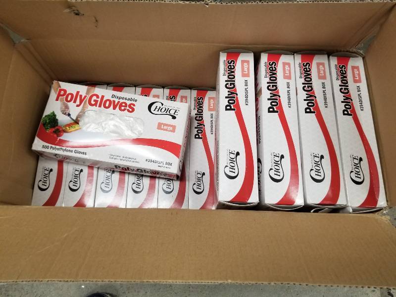 lot 1117 image: Lot (15) boxes of Large Poly gloves