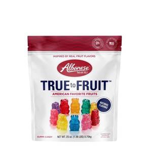 lot 58 image: 25 oz True to Fruit Assorted Color Gummi Bears(Best By June 2025)