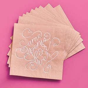lot 98 image: xo, Fetti Bachelorette Party Napkins - 50 count  Rose Gold 3-ply Cocktail Napkins 5x5, Bach Party Decorations, Bridal Shower Gift