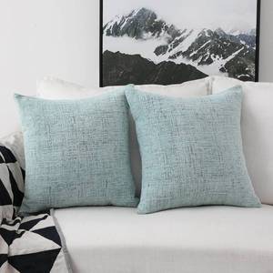 lot 2617 image: Home Brilliant Large Throw Pillow Covers Set of 2 Chenille Velvet Decorative Pillow Covers for Patio Fall Decorations, 66x66cm (26inch), Teal