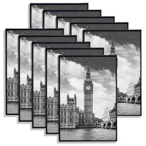 lot 2620 image: GOmaize Front Loading Black Picture Frame 5x7 Set of 10 Wall and Table Mounting