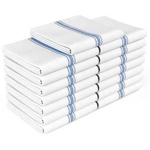 lot 2624 image: Zeppoli Classic Dish Towels - 15 Pack - 14 by 25 - 100% Cotton Kitchen Towels - Reusable Bulk Cleaning Cloths - Blue Hand Towels - Super Absorbent - Machine Washable