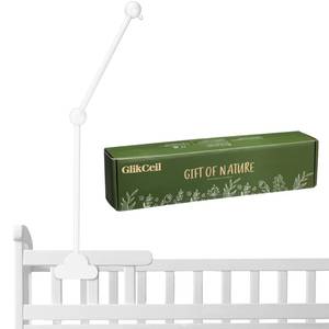 lot 2626 image: GlikCeil Wooden Baby Crib Mobile Arm 27.17 Inches Cloud Design Adjustable Baby Mobile Hanger Detachable Mobile Holder for Crib Cot Bed Bassinet Wind Chimes Bed Bell Nursery, White