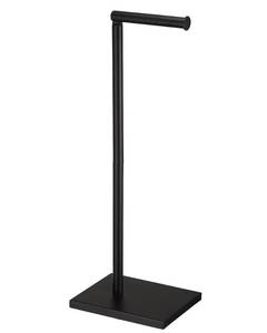 lot 2629 image: Free Standing Bathroom Toilet Paper Holder Stand with Reserve, Stainless Steel Pedestal Tissue Roll Holder, Black DECLUTTR