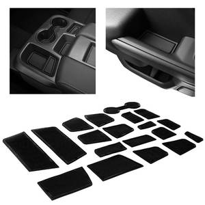 lot 2670 image: CupHolderHero fits Chevy Silverado 1500 Accessories & GMC Sierra 2014-2022 Premium Custom Interior NonSlip AntiDust CupHolder Insert,Console Liner Mats,19pc Set (DoubleCab with BenchSeats)(SolidBlack)