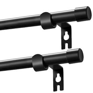 lot 2675 image: Black Curtain Rods 2 Pack, Curtain Rods for Windows 30 to 88 Inch, 58 Inch Curtain Rod Stainless Steel with Brackets Easy to Install