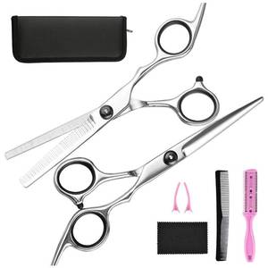 lot 2678 image: Hair Cutting Scissors Thinning Shears- Fcysy Professional Barber Sharp Hair Scissors Hairdressing Shears Kit with Haircut Accessories in Leather Case for Cutting Styling Hair for Women Men Pet- 7 Pcs