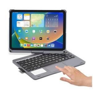 lot 2690 image: HENGHUI 360 Rotating iPad 10th Generation Keyboard Case with TouchPad Backlight Rotate Fold Bluetooth Foldable Keyboard Cover for iPad 10 2022 10.9 inch (Gray)
