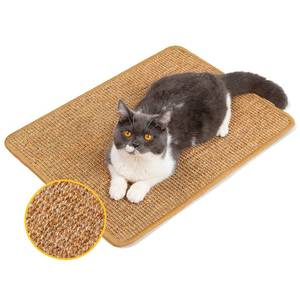 lot 2704 image: Conlun Cat Scratcher Mat,Natural Sisal Cat Scratch Pad with Hook&Loop Tape,Horizontal Floor Cat Scratching Pads Rug for Indoor Cats,Cat Furniture Protector for Couch&Carpets&Sofas(M,23.6X15.7)