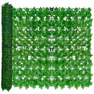 lot 2705 image: ODTORY Artificial Ivy Privacy Fence Wall Screen,40X120 in UV-Anti Faux Greenery Backdrop Ivy Vine Leaf Hedges Fence Panels for Patio, Balcony, Garden, Backyard Indoor Outdoor Light Green Wall Decor