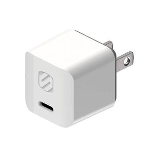 lot 2707 image: Scosche HPDC20WT-SP Fast Charger PowerVolt 20W Mini Cube USB-C, Wall Adapter for Phone, 4X Faster Power Charge, Portable Outlet Plug, White