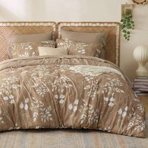 lot 2719 image: Bedsure Taupe Queen Comforter Set - 7 Pieces Floral Bedding Sets Queen Bed in a Bag with Reversible Botanical Flowers Comforter, Sheets, Pillowcases & Shams