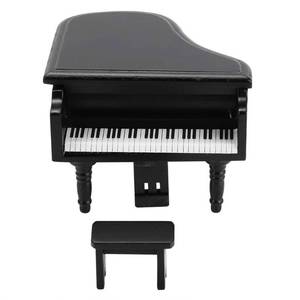 lot 2726 image: Dollhouse Grand Piano,112 Miniature Simulation Grand Piano with Stool Furniture Crafts Ornaments for Doll House Decoration Accessories(Black)