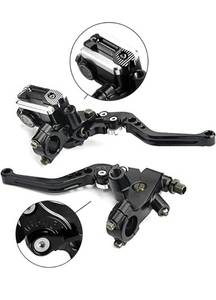 lot 12501 image: 78 22mm Motorcycle Brake Lever Handlebar Brake Master Cylinder Clutch Lever Left & Right Set Compatible with Harley Honda Kawasaki Suzuki Yamaha Black