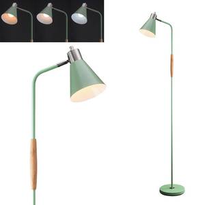 lot 12508 image: NIOSTA Height Adjustable Reading Floor Lamp,Industrial Modern Style,360°Rotatable Shade, 3color Adjustable,for Living Room,Office, Bedroom Reading, Easel Work etc (GreenWood)