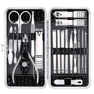 lot 12558 image: Nail Clippers Set Fingernail and Toenail Clipper Cutters, Manicure Pedicure Kit -18 Pieces Stainless Steel Professional Grooming Kits, Nail Care Tools with Luxurious Travel Case