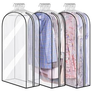 lot 12574 image: MISSLO 10 Gusseted All Clear Garment Bags , 40 Suit Bags for Closet Storage Hanging Clothes, Shirts, Coats, Dresses, 3 Packs