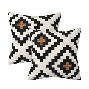 lot 12579 image: AHAHM Rustic Aqua and White Buffalo Check Plaid Throw Pillows Farmhouse Decorative Throw Pillow Case Indoor Outdoor Cushion Cover Linen Pillowcase for Couch Living Room Bedroom 18 x 18 Inch Set of 2