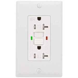 lot 12588 image: ANKO GFCI Outlet 20 Amp, UL Listed, LED Indicator, Tamper-Resistant, Weather Resistant Receptacle Indoor or Outdoor Use with Decor Wall Plates and Screws