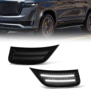 lot 12600 image: Gempro LED Side Marker Lights for 2021-2024 Yukon XL Denali Tahoe Suburban Escalade ESV White Signal Lamps Smoked Lens, 2PCS