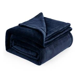 lot 12607 image: Bedsure Navy Fleece Blanket Queen Blanket - Bed Blanket Blue Soft Lightweight Plush Fuzzy Cozy Luxury Microfiber, 90x90 inches