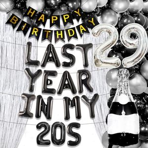 lot 12613 image: LaVenty 25 PCS Last Year In my 20S Birthday Decorations 29th Birthday Decorations for Men 29 Balloon Number 29 Birthday Balloons