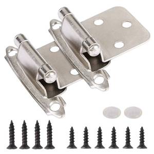lot 12631 image: L Pack Brushed Nickel Cabinet Hinges Satin Nickel 12 Inch Overlay Cabinet Hinges Semi-Concealed Face Mount Self Closing Cabinet Hinges Slow Close Kitchen Cabinet Hinges