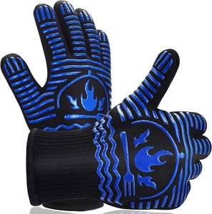 lot 12632 image: Recoty BBQ Gloves, 1472°F Extreme Heat Resistant Grill Gloves, Non-Slip Food Grade Silicone Oven Mitts Gloves for Kitchen, Cooking, Barbecue, Baking, Smoker (11inch)
