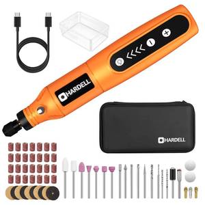 lot 12665 image: HARDELL Mini Cordless Rotary Tool Kit, 5-Speed and USB Charging with 61 Accessories, Multi-Purpose 3.7V Power Rotary Tool for Sanding, Polishing, Drilling, Etching, Engraving, DIY Crafts