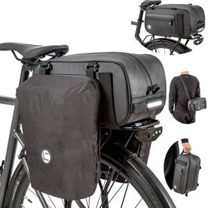 lot 12672 image: HuiJuKeJi Bike Trunk Bag 360 ° Reflective Bicycle Backpack 12L Rear Bike Cargo Rack Bags Storage Pannier Saddle Bag 3-in-1 Multifuction Waterproof Travel Accessories Expandable Luggage Trunk Bag