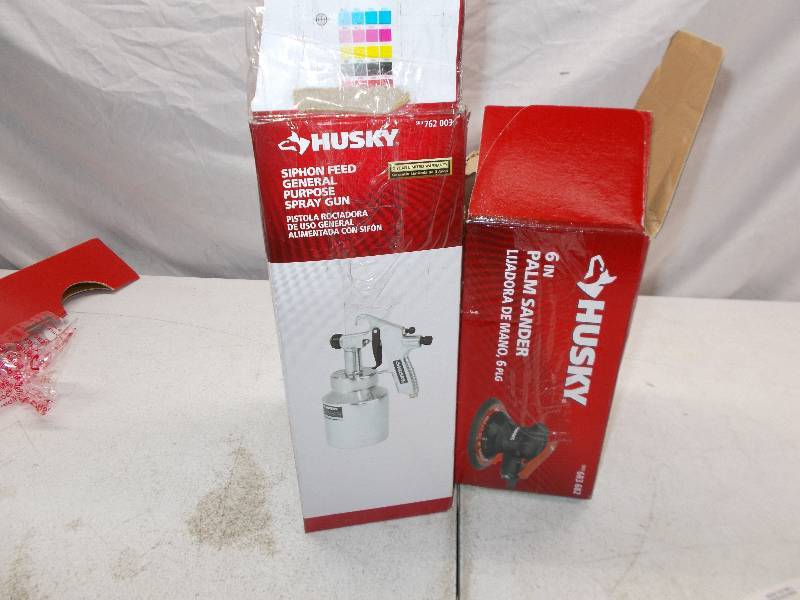 lot 1344 image: husky paint gun and air sander