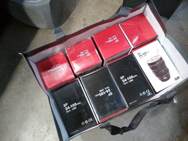 lot 19 image: Camera Lens Cup Stainless Steel Coffee Tea Travel Mug