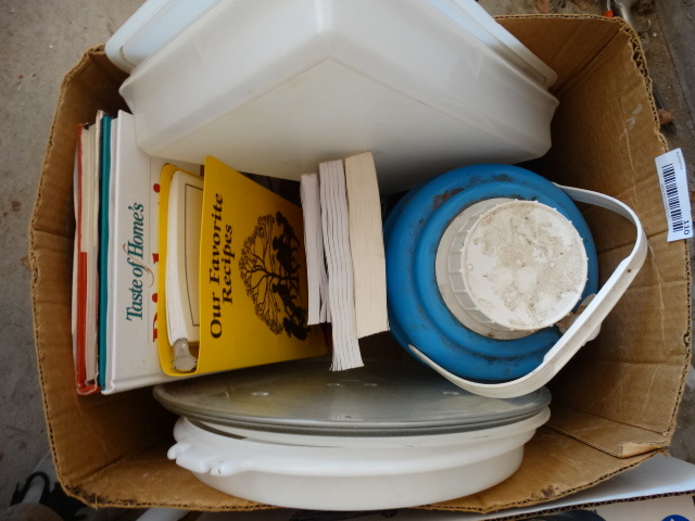 lot 110 image: Iron, Water Jug, DietRecipe Book & Tupperware.