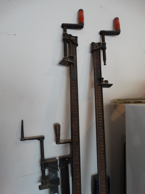 lot 133 image: 2 Sets of Iron Bar Clamps.