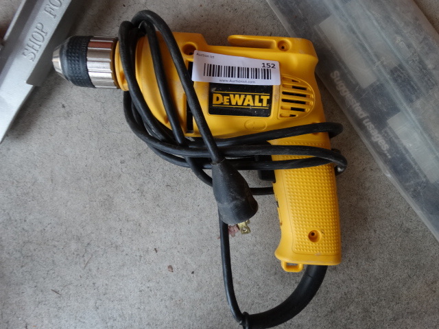 lot 152 image: Framing Clamp, Shop Box Clamp, & DeWalt Electric Drill.