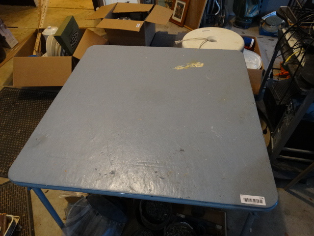 lot 174 image: Blue Folding Card Table.