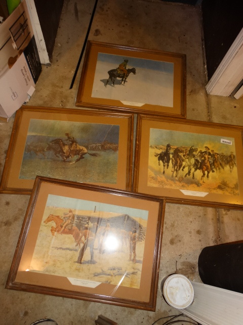 lot 217 image: Set of 4 MattedFramed Remington Prints.