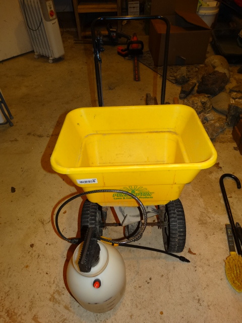 lot 233 image: Pennington Spreader & Round-Up Pump Sprayer.