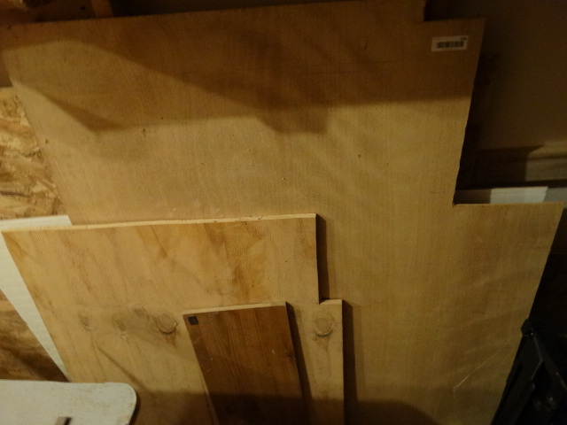 lot 234 image: Lot of Various Wood - Against Wall and on Shelves Above.