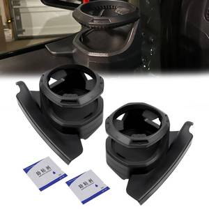 lot 12752 image: RULLINE Cup Holder Compatible with Jeep Wrangler JLGladiator JT 2018-2024 - Left and Right Side Bundle - Wrangler Accessories Door Cup Holder Carbon Style