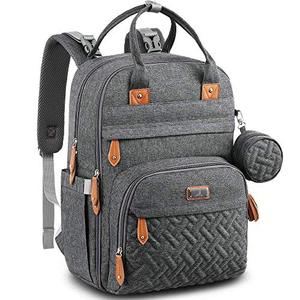 lot 12756 image: BabbleRoo Diaper Bag Backpack - Multi function Waterproof Diaper Bag, Travel Essentials Baby Tote with Changing Pad, Stroller Straps & Pacifier Case - Unisex, Dark Gray